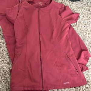 JAANUU pink scrub set